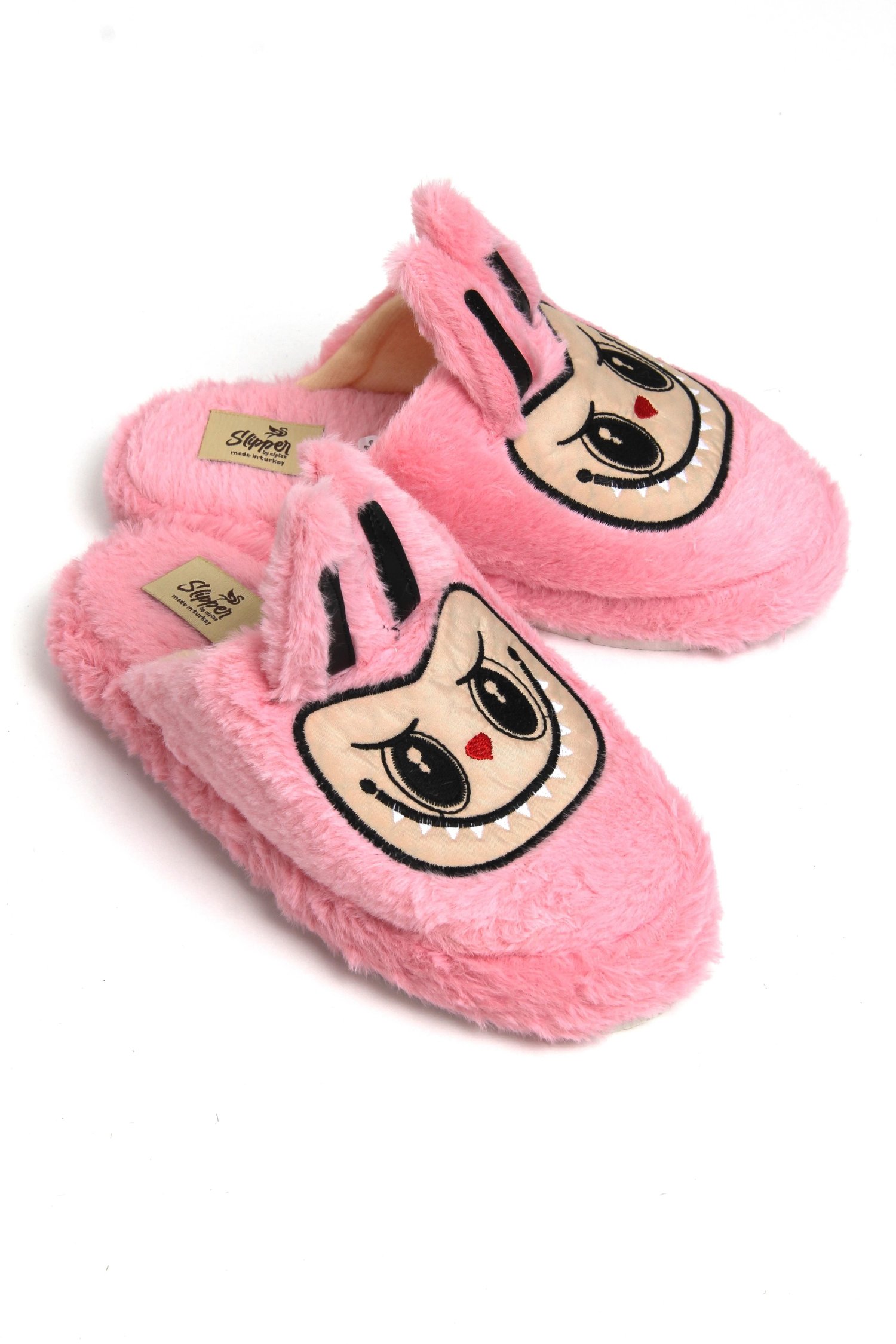 Pembe Figürlü Peluş Ev Terliği