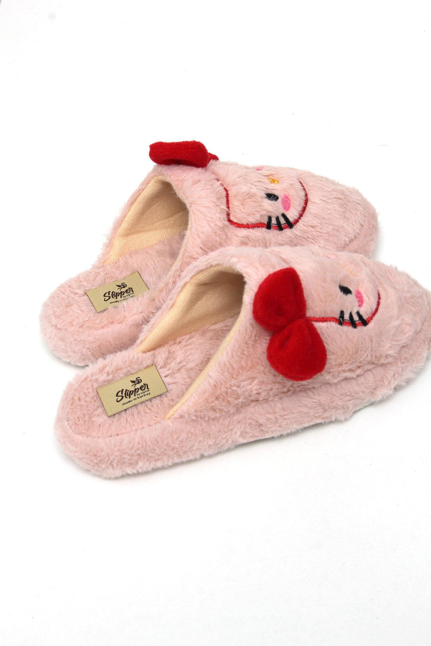 Pembe Figürlü Peluş Ev Terliği