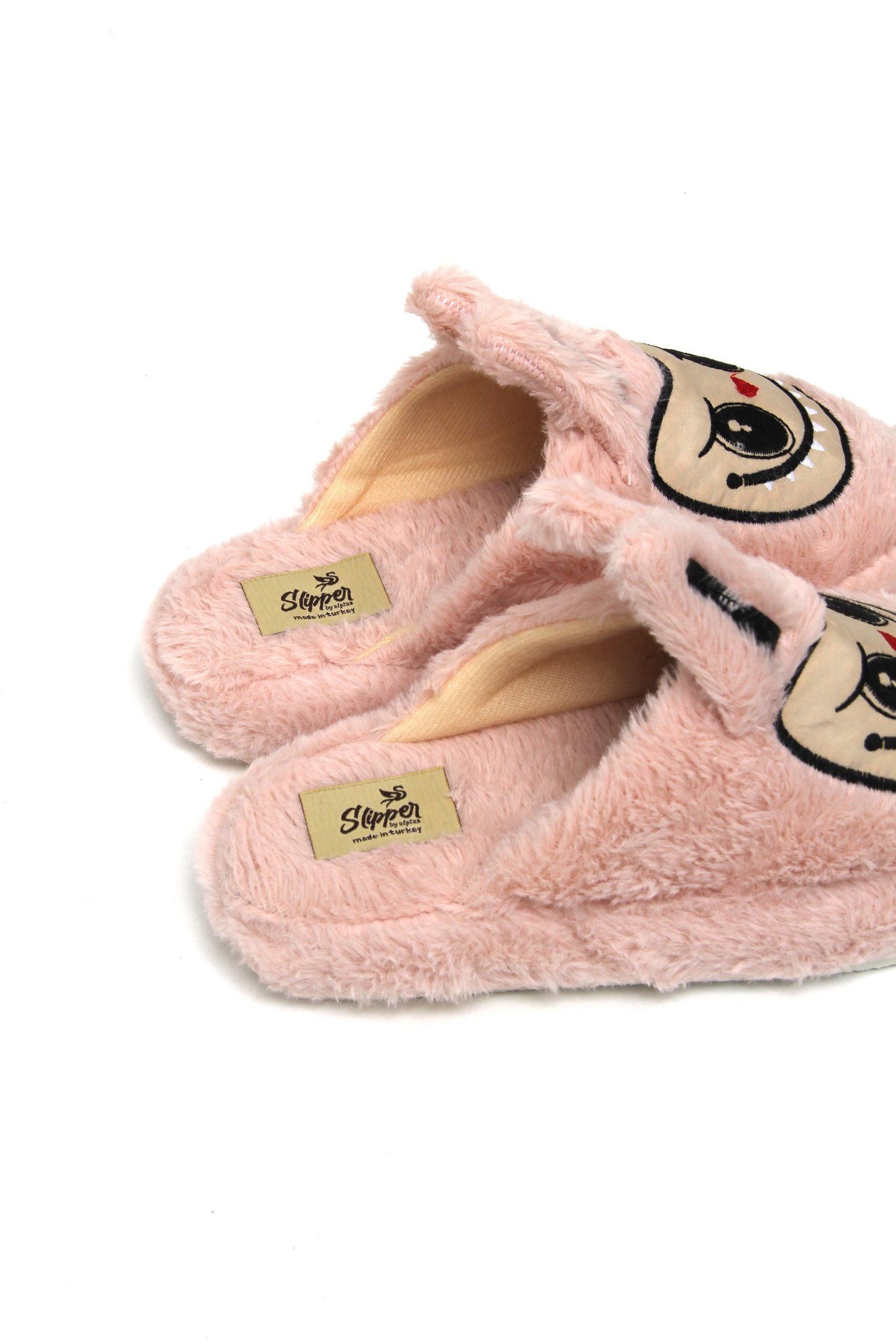 Pembe Figürlü Peluş Ev Terliği