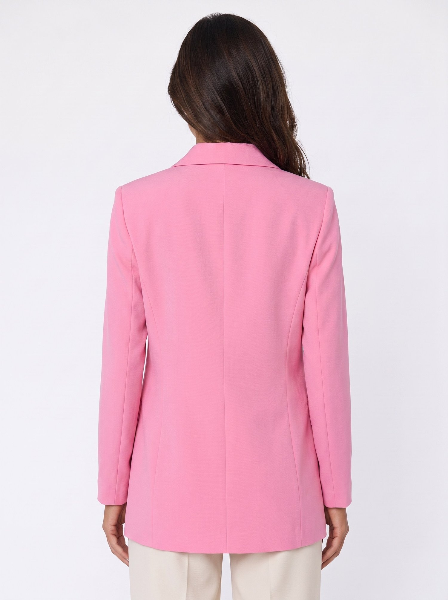 Pembe Kruvaze Yaka Blazer Ceket