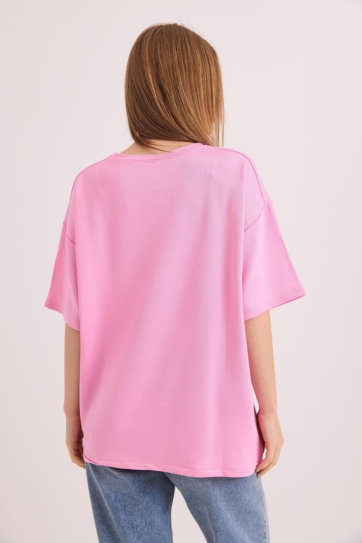 Pembe Oversize Salaş Tişört