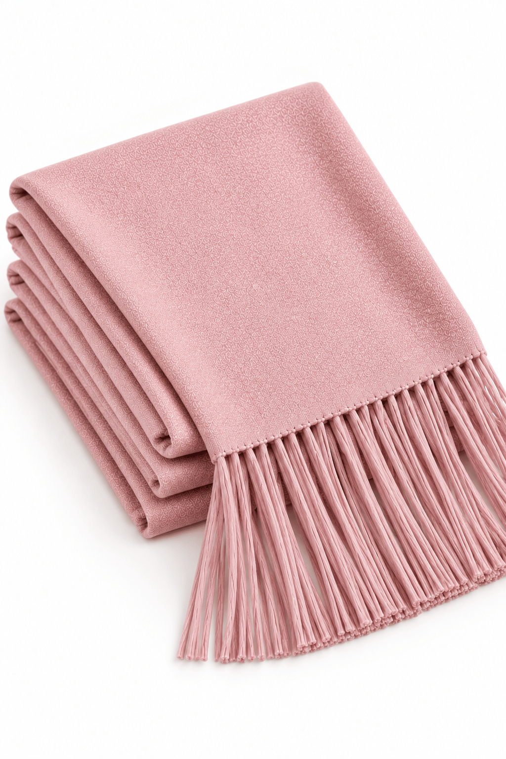 Pembe Püsküllü Buklet Şal