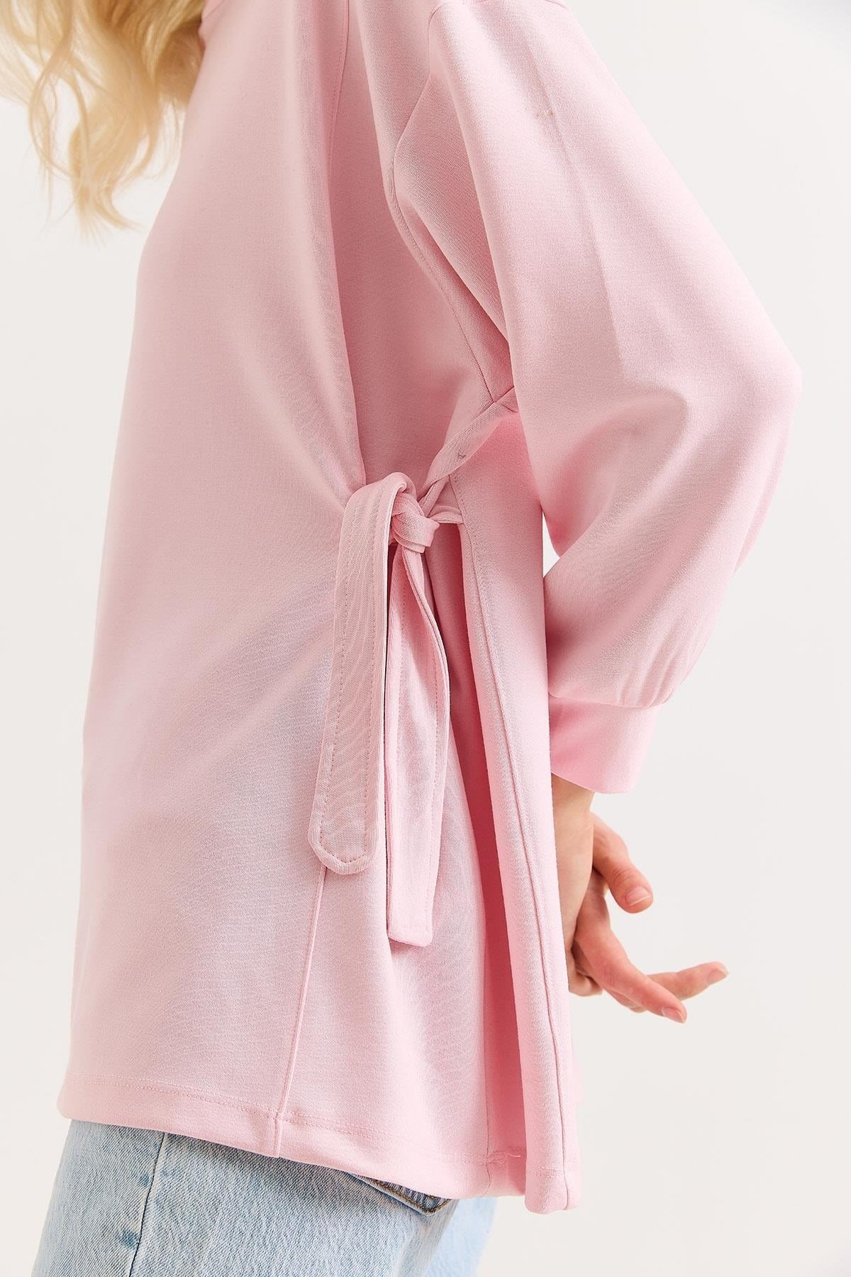 Pembe Yanları Bağlamalı Modal Tunik