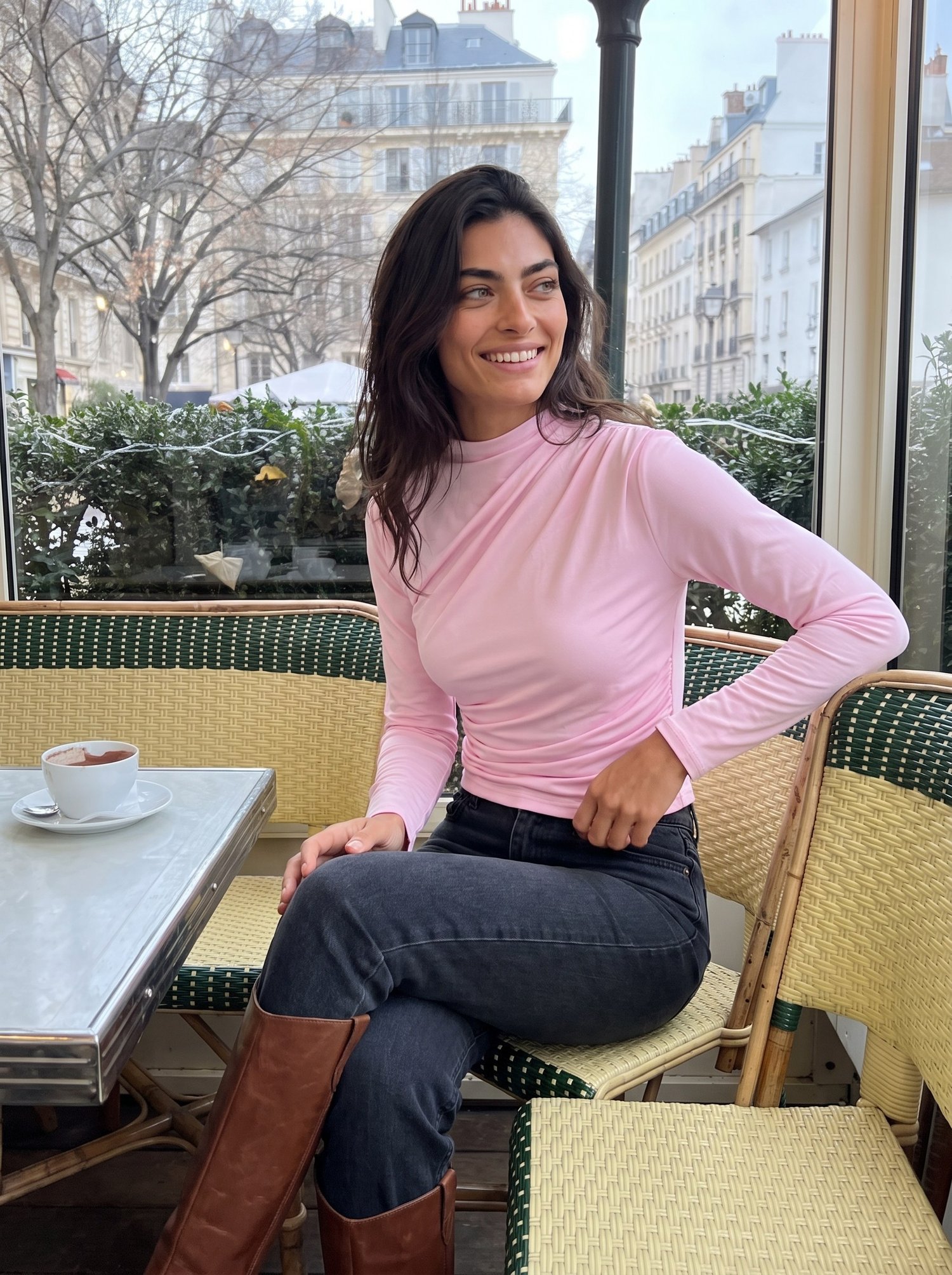 Pembe Yanları Büzgülü Bluz