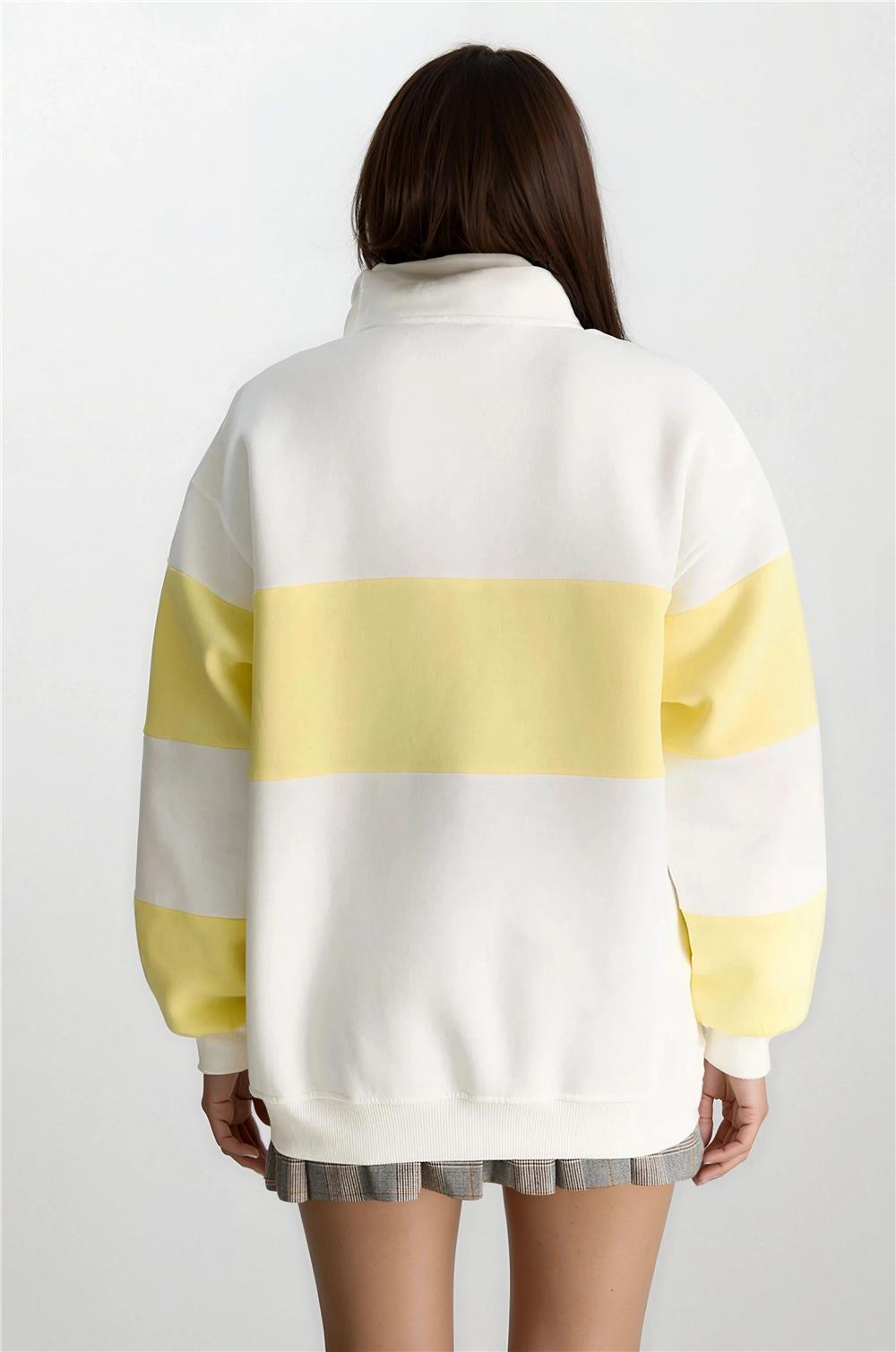 Sarı Nakışlı Sweatshirt