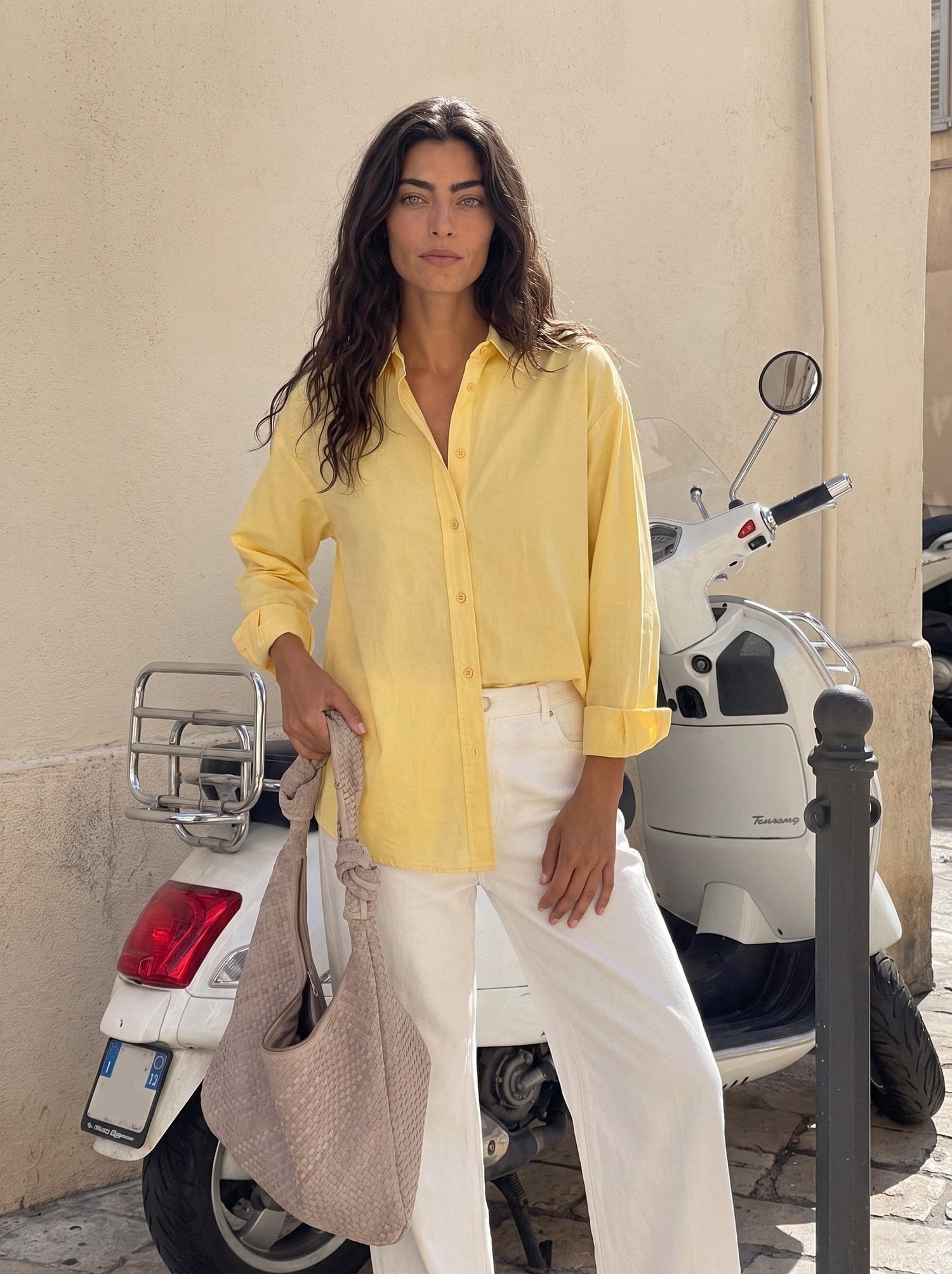 Sarı Oversize Basic Gömlek