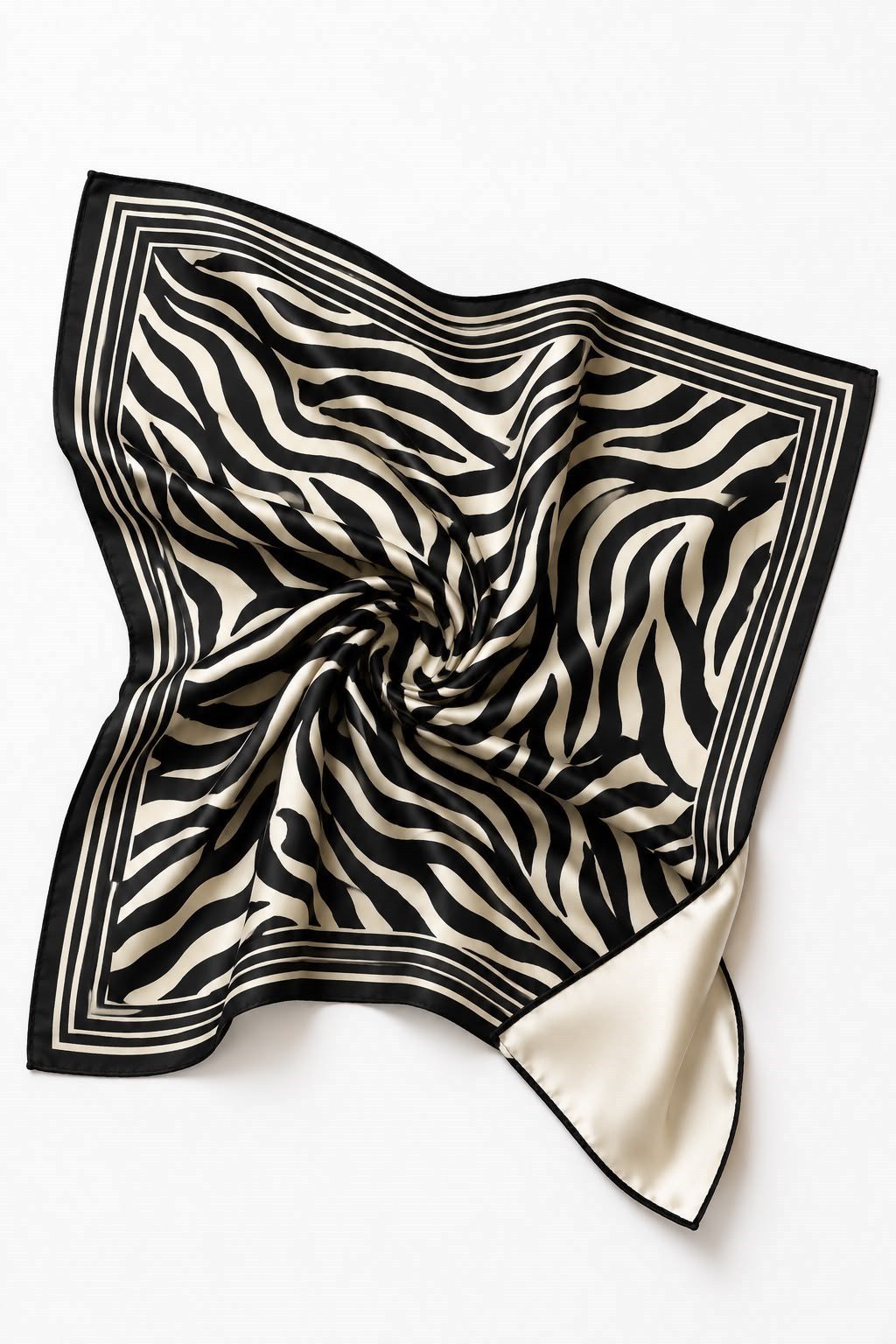 Siyah Beyaz Zebra Desenli Şal