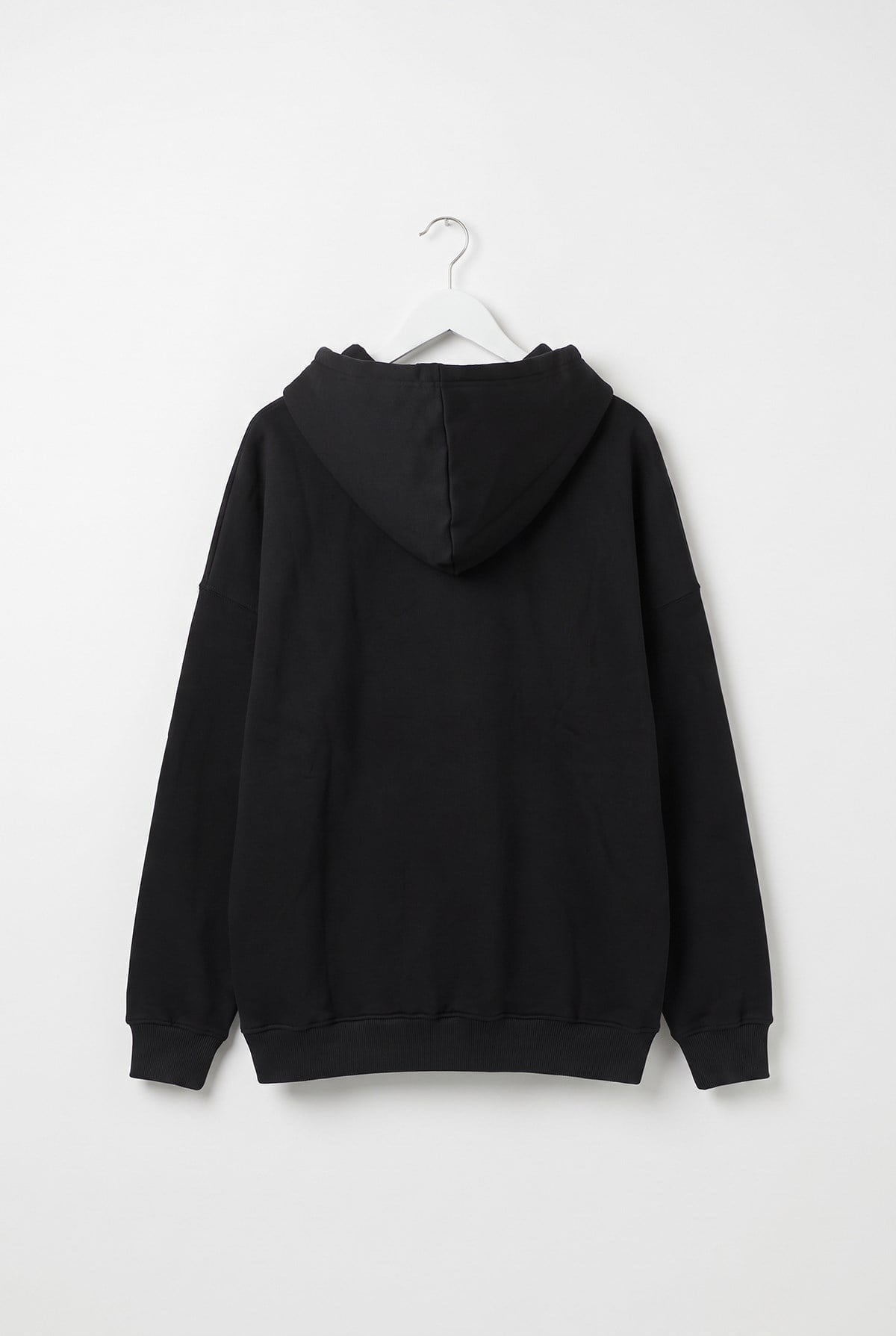 Siyah Fermuarlı Kapüşonlu Sweatshirt