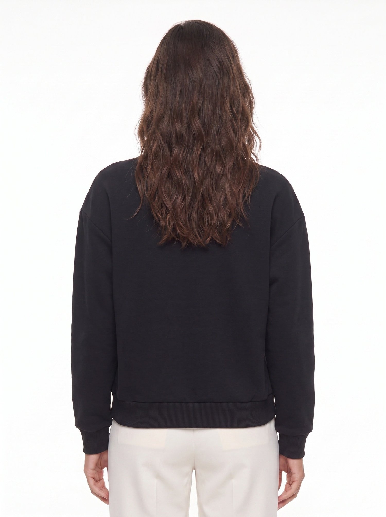 Siyah Kiraz Taşlı Sweatshirt