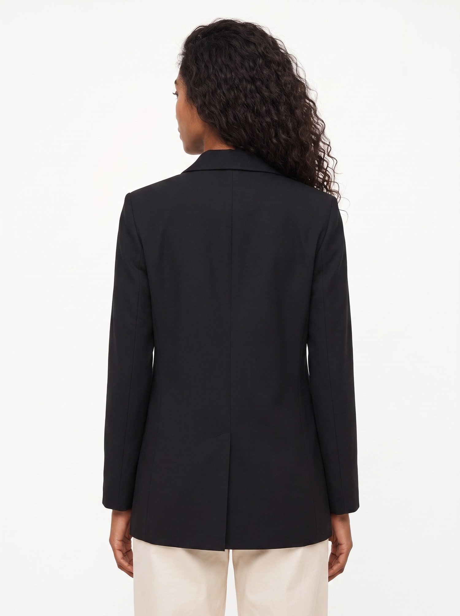 Siyah Kruvaze Yaka Blazer Ceket