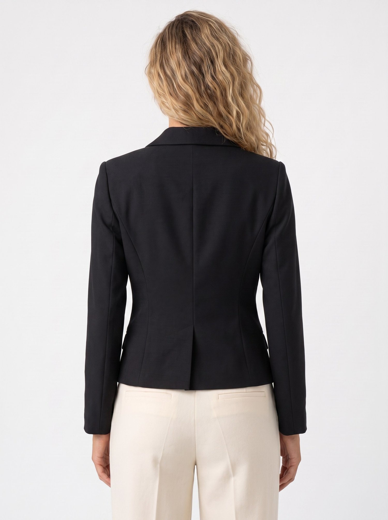 Siyah Metal Kopça Blazer Ceket