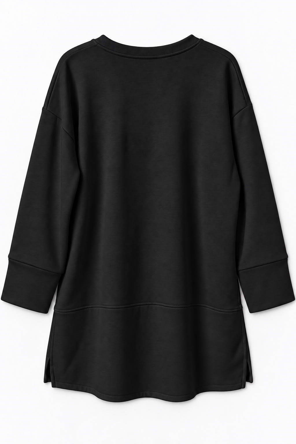 Siyah Oversize Manşet Detaylı Tunik