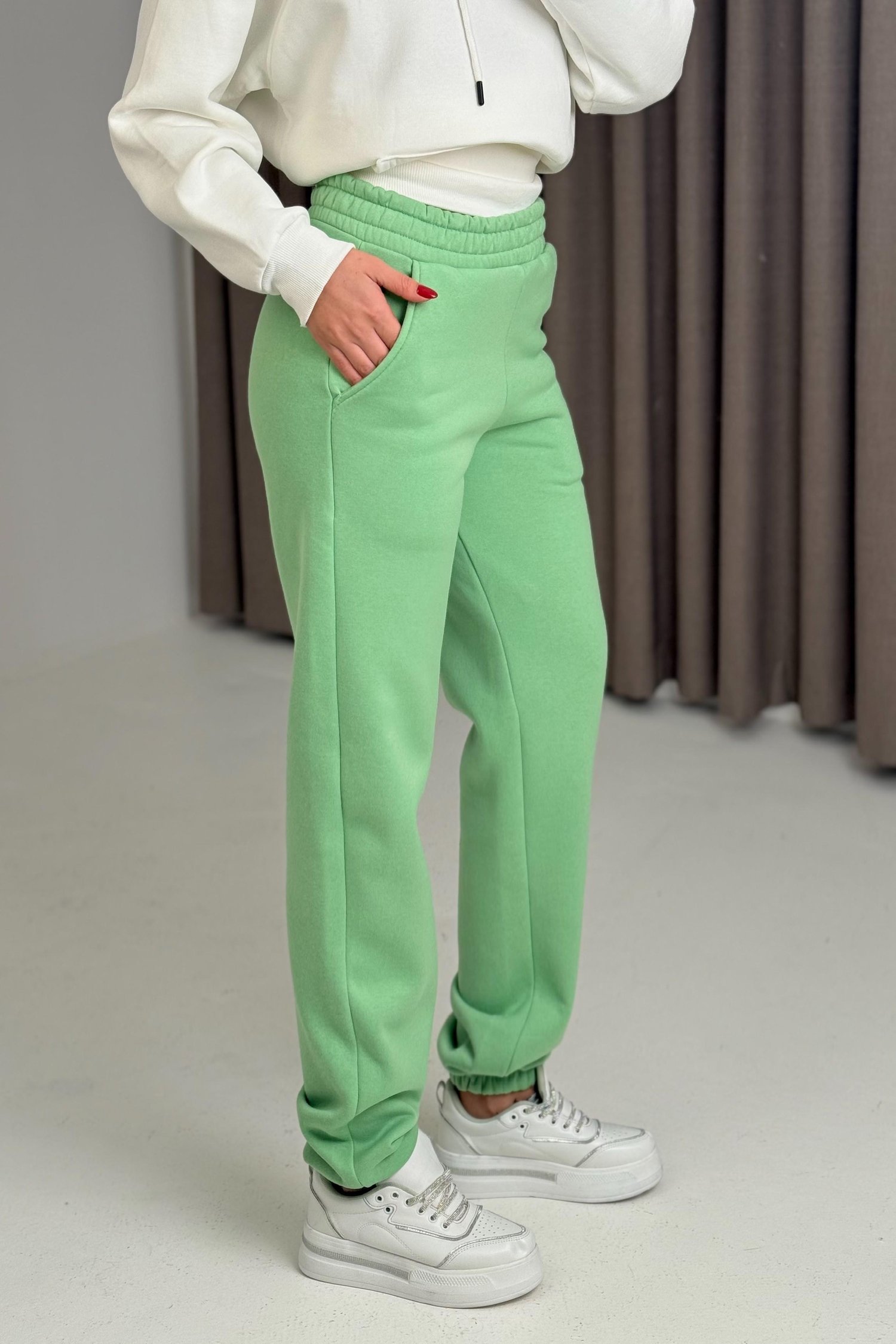 Su Yeşili Şardonlu Eşofman Pantolon