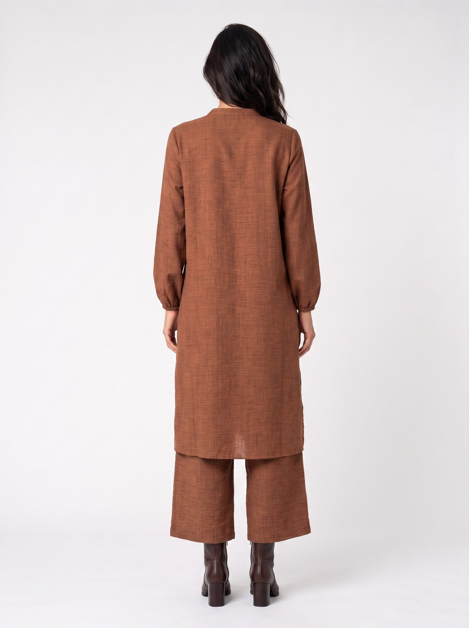 Taba Düğmeli Tunik Pantolon Takım