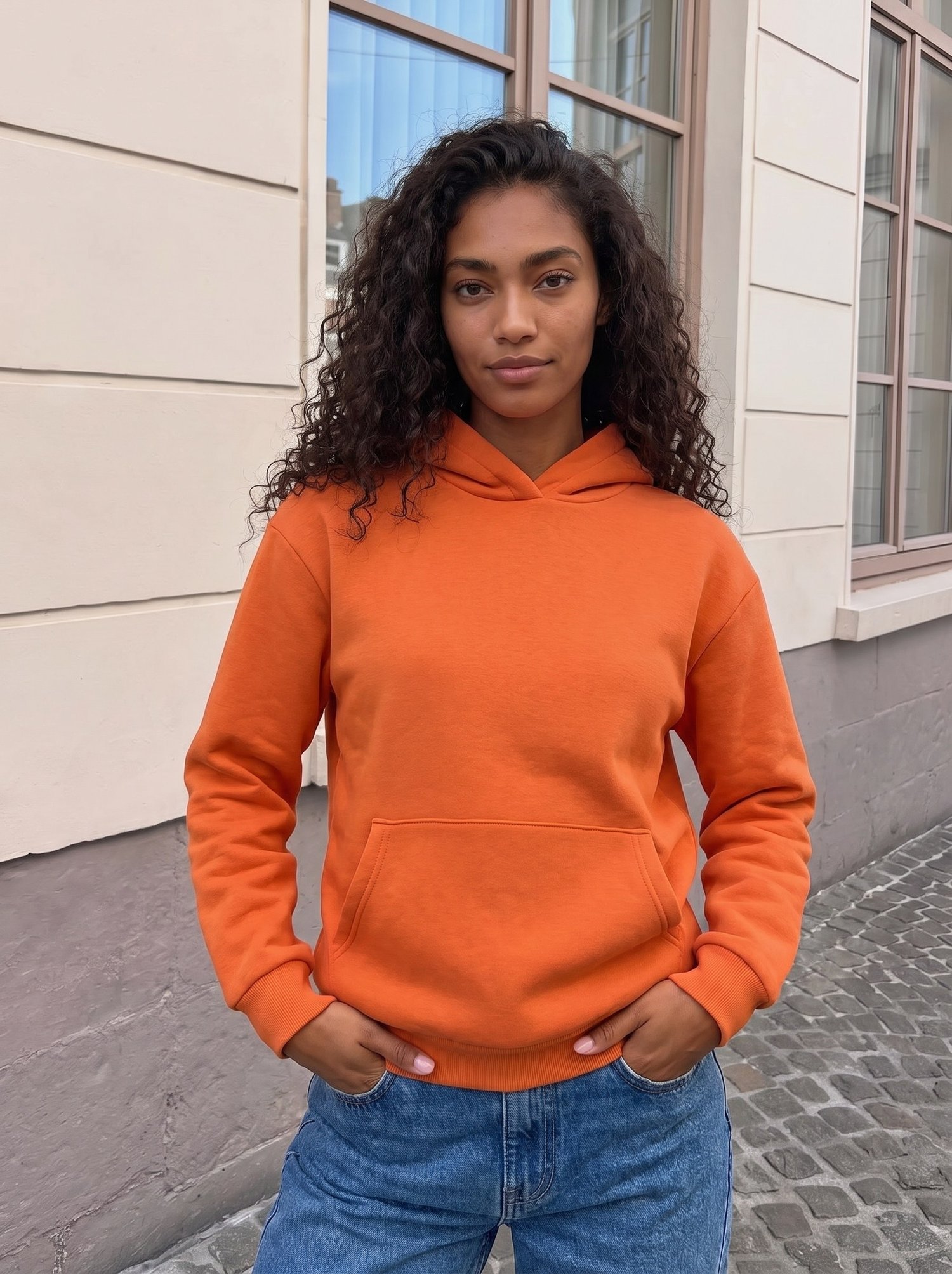 Turuncu Kanguru Cepli Sweatshirt
