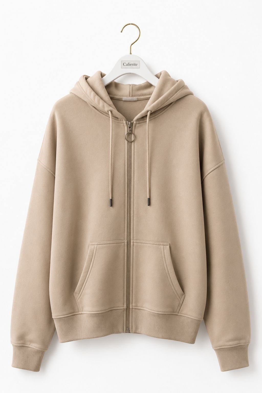 Vizon Fermuarlı Kapüşonlu Sweatshirt