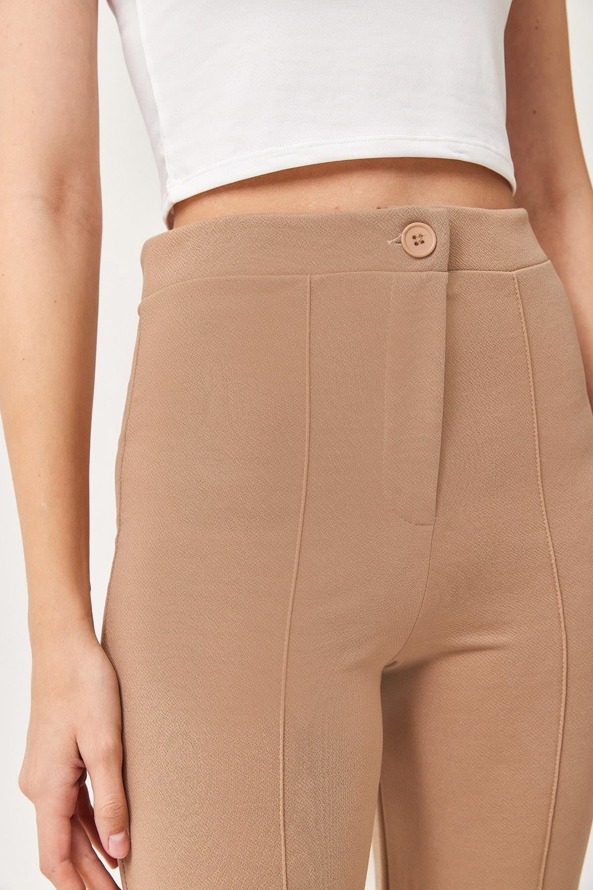 Vizon Yüksek Bel Örme Pantolon