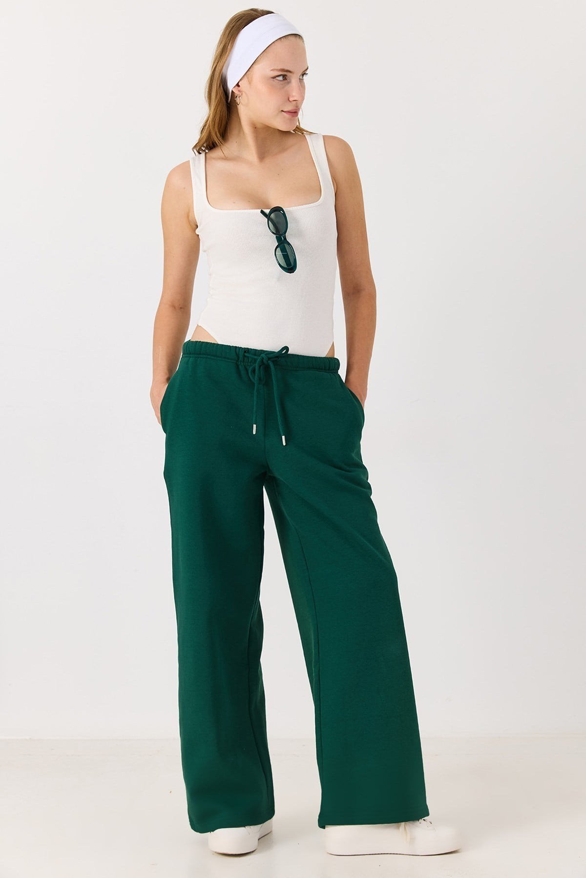 Yeşil Beli Lastikli Pantolon