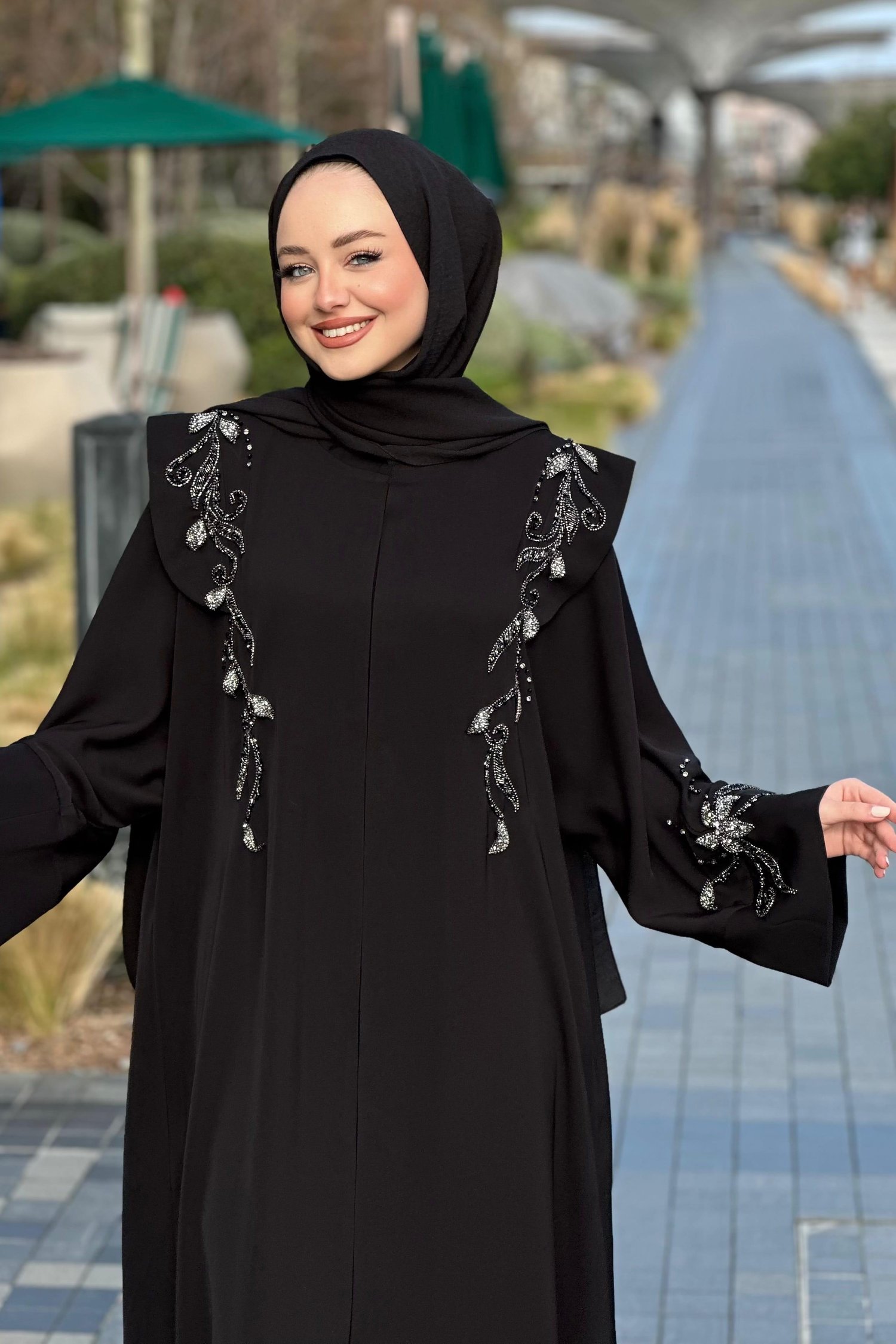 LANA ANTRASİT ABAYA