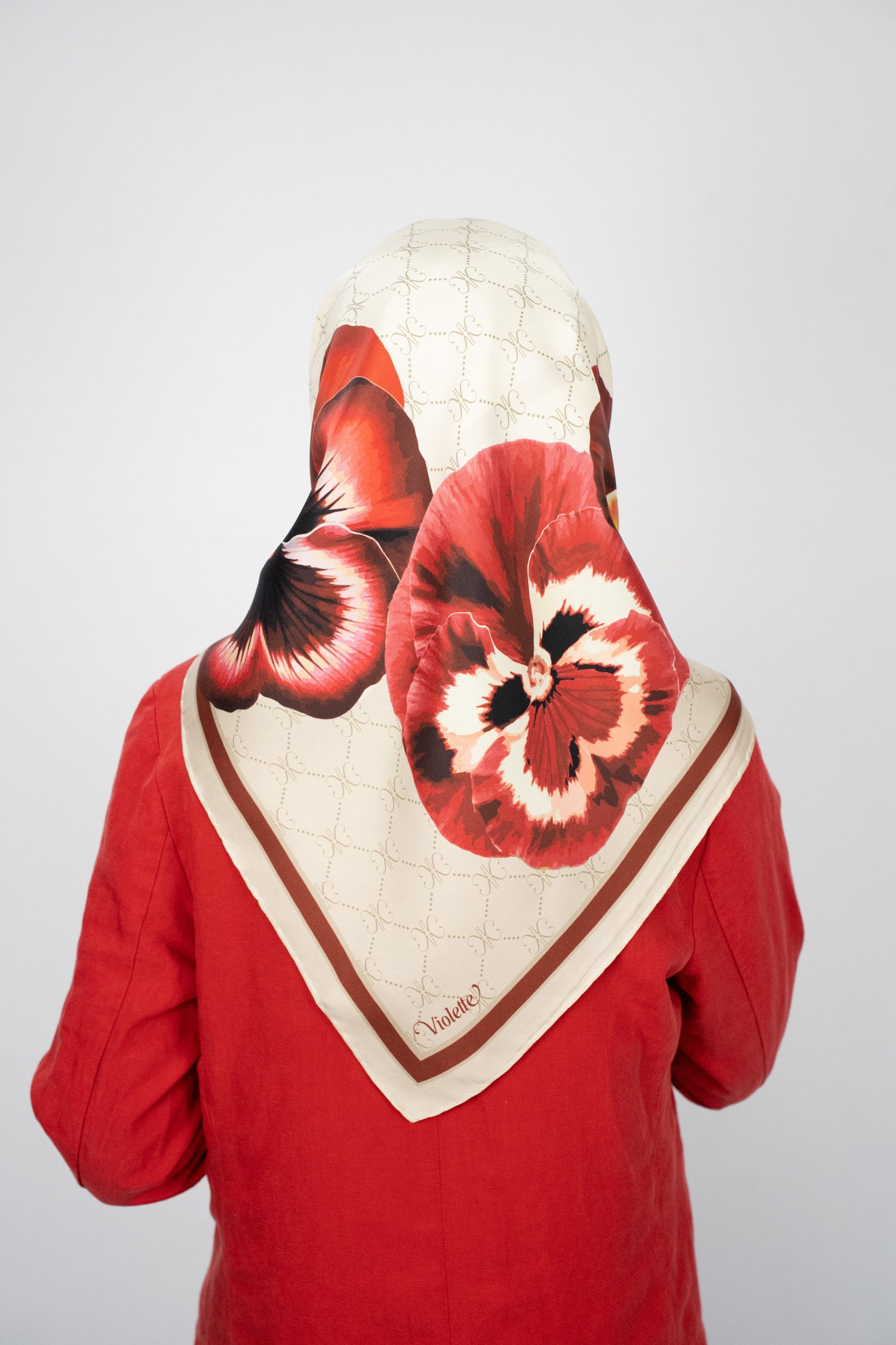 ORCHID KIRMIZI TİVİL İPEK EŞARP 90x90