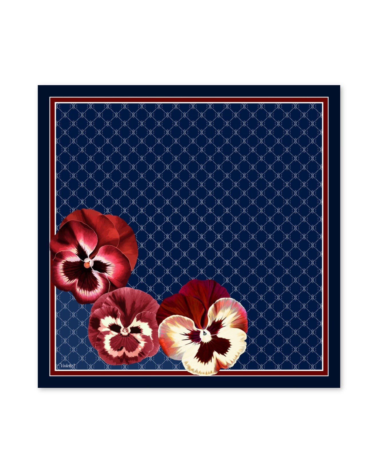 ORCHID LACİVERT TİVİL İPEK EŞARP 90x90