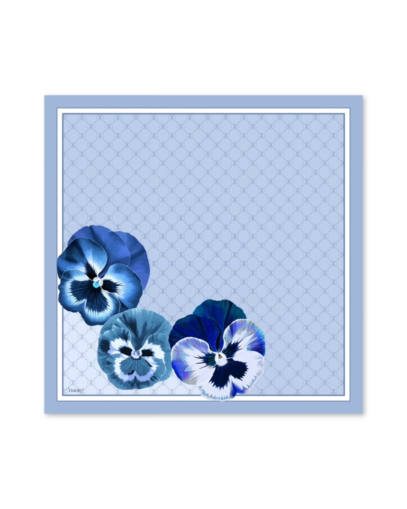 ORCHID MAVİ TİVİL İPEK EŞARP 90x90