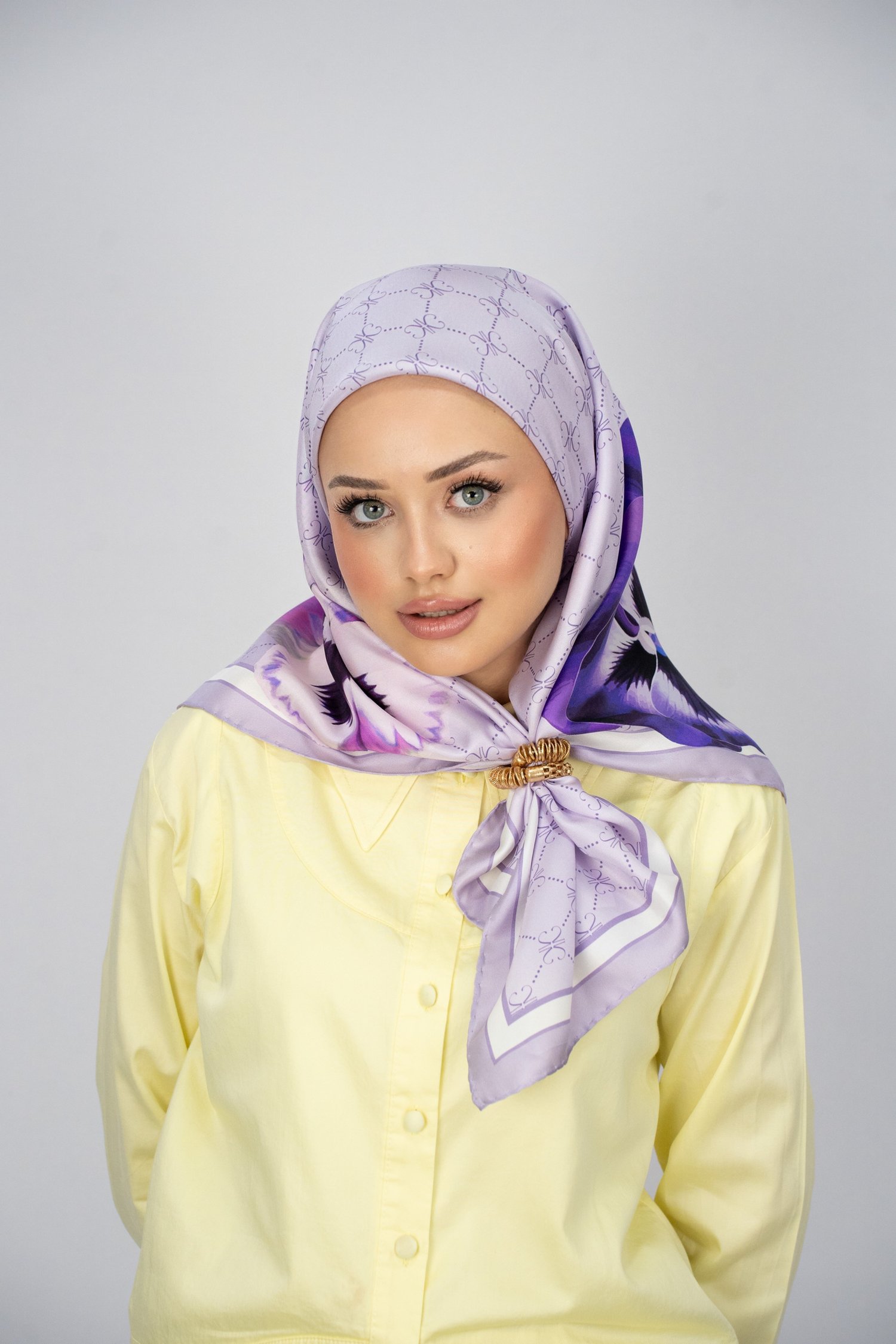 ORCHID MOR TİVİL İPEK EŞARP 90x90