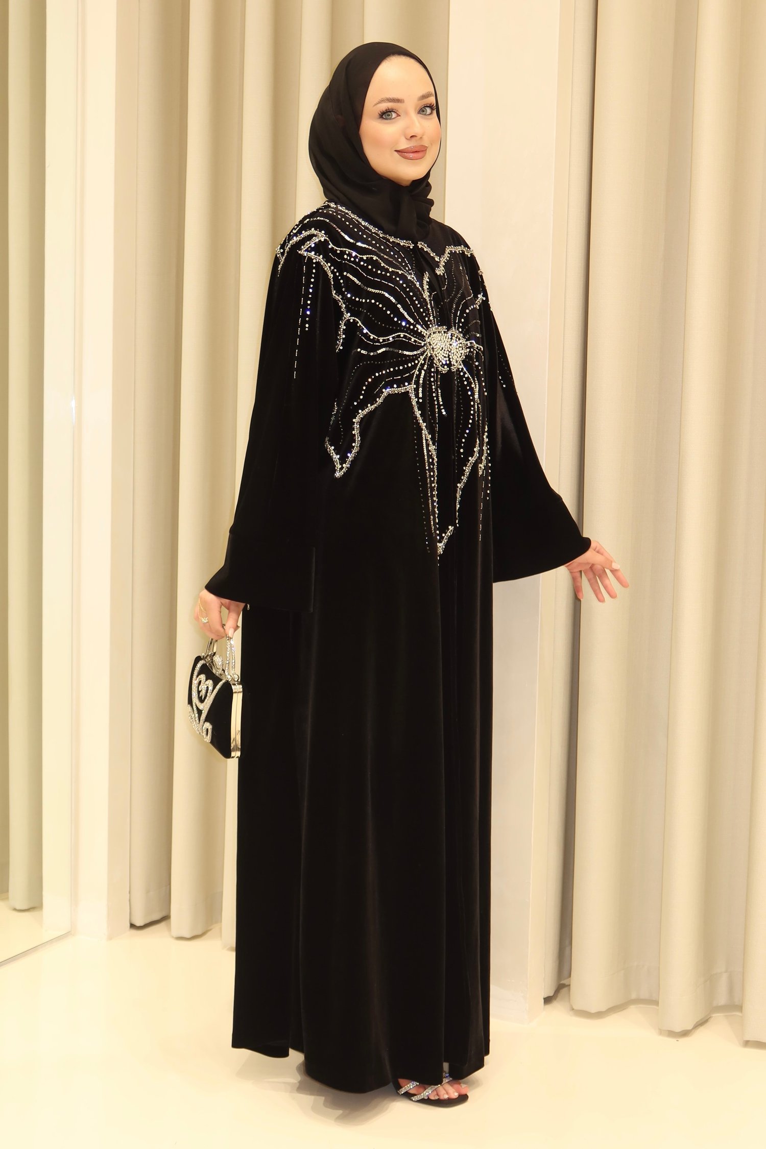 ORKİDE KADİFE ABAYA