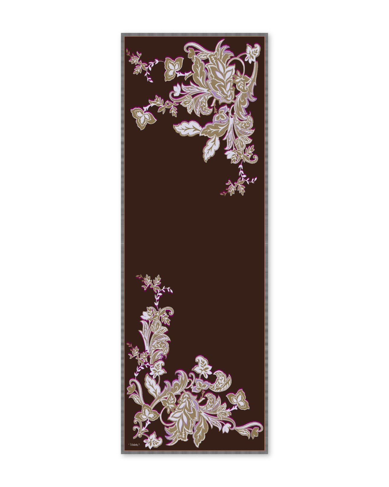 TERME ŞAL PEMBE-KAHVE PAMUK İPEK 70*200