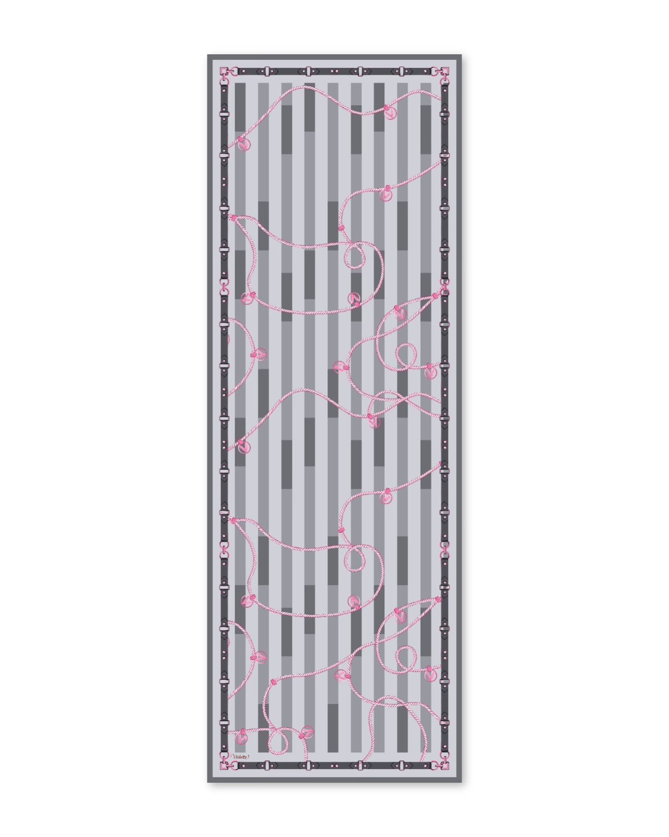 VİOLA ŞAL GRİ-PEMBE PAMUK İPEK 70*200