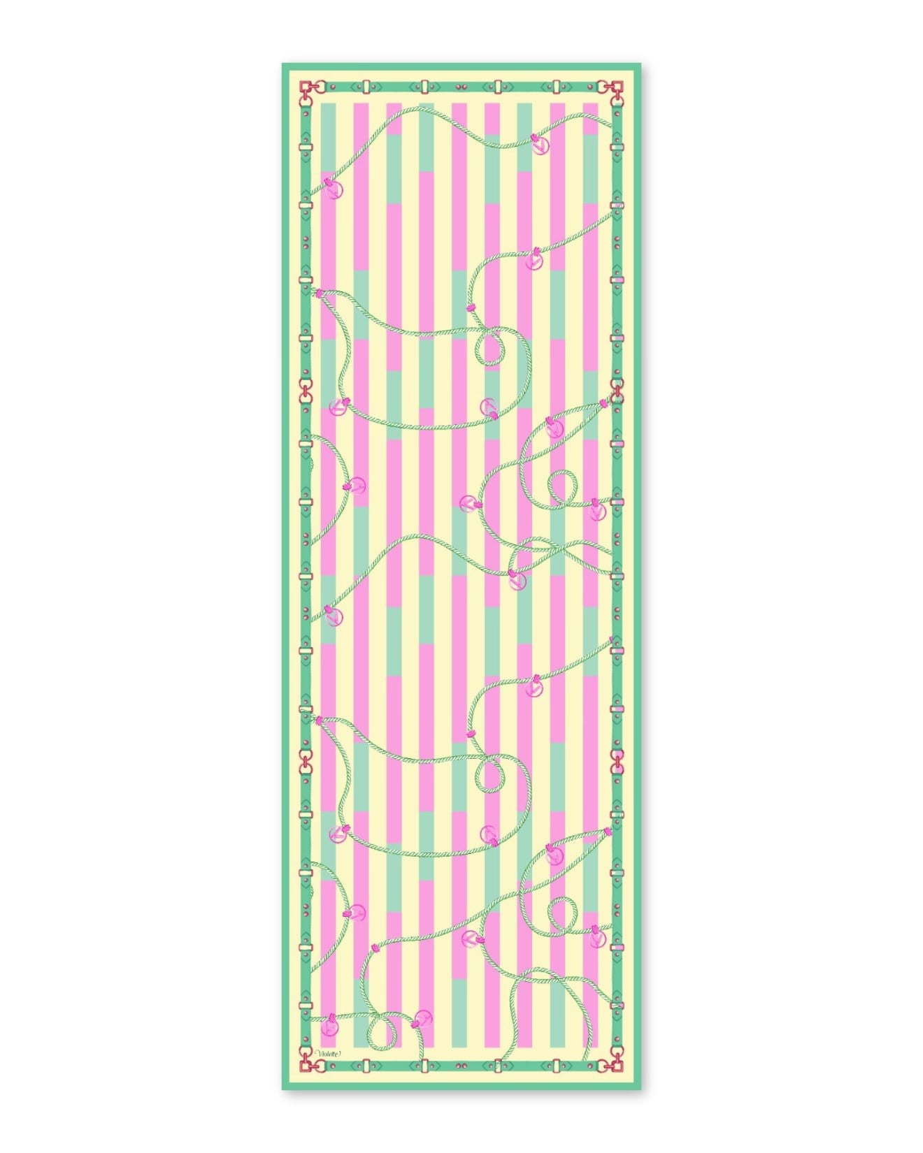 VİOLA ŞAL PEMBE-YEŞİL PAMUK İPEK 70*200