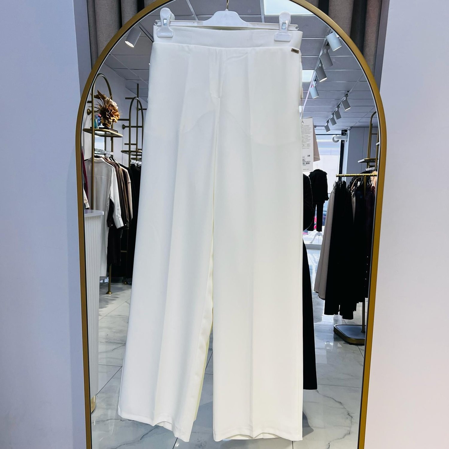 BELİ LASTİKLİ BOL PAÇA PANTOLON EKRU