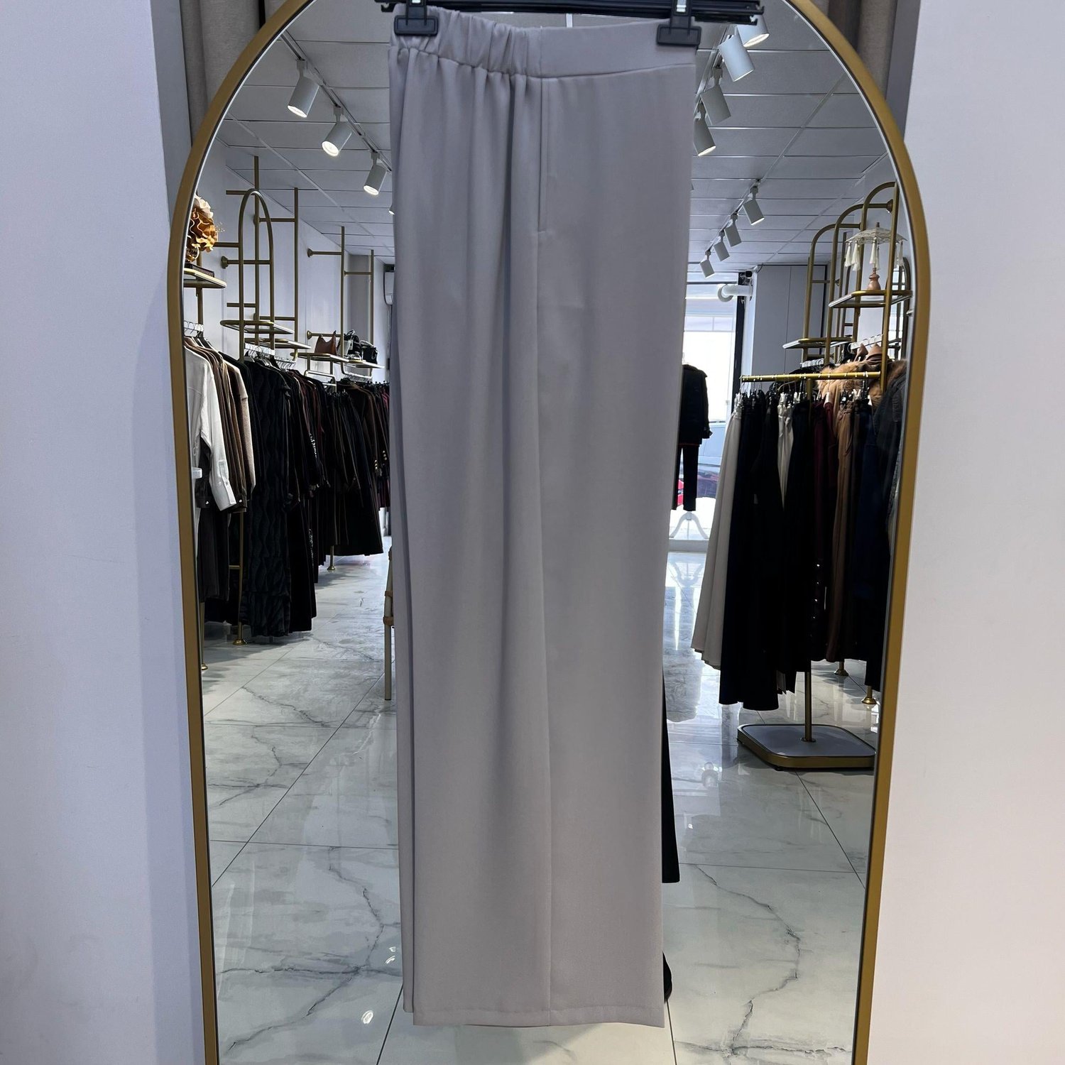 BELİ LASTİKLİ BOL PAÇA PANTOLON GRİ
