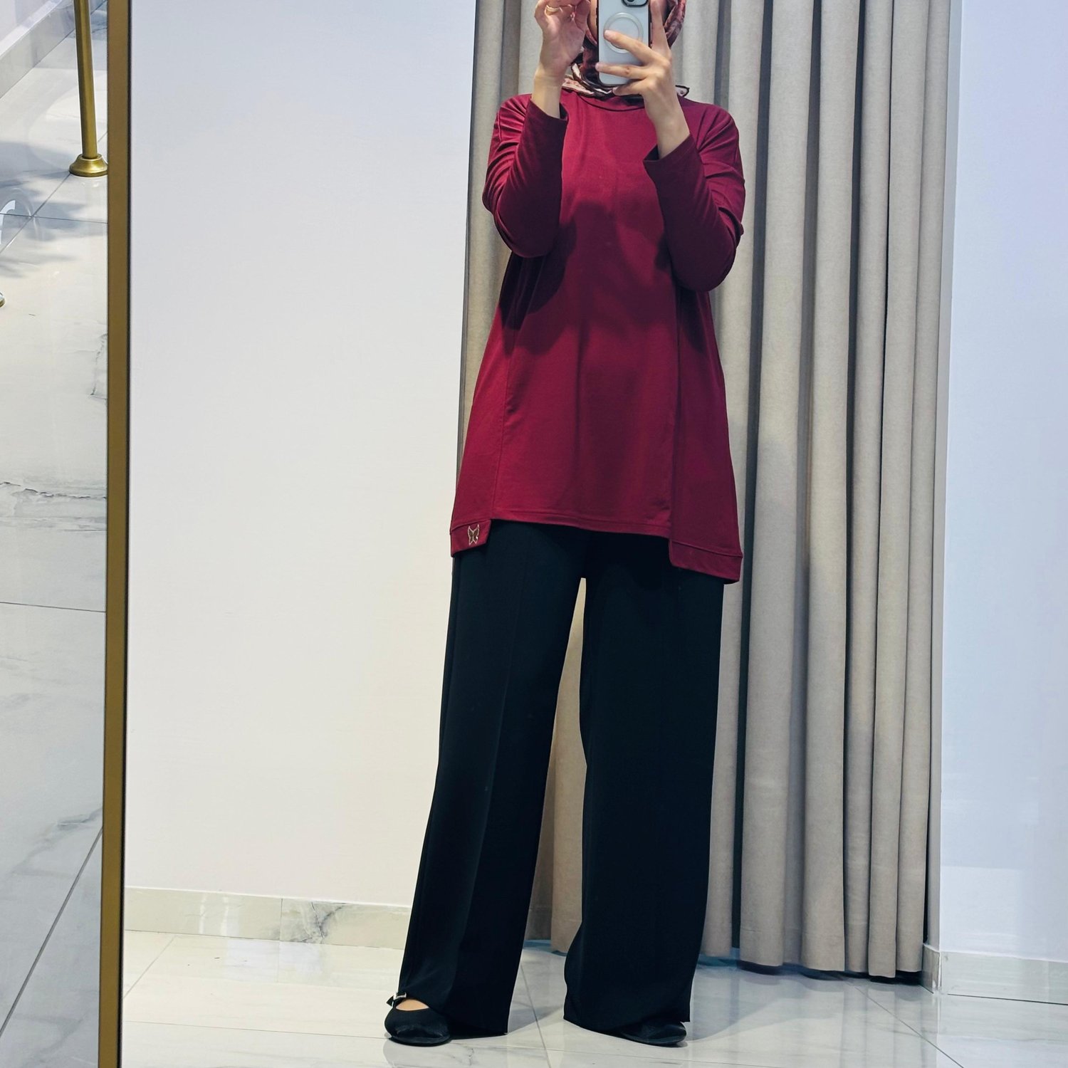 BELİ LASTİKLİ BOL PAÇA PANTOLON SİYAH