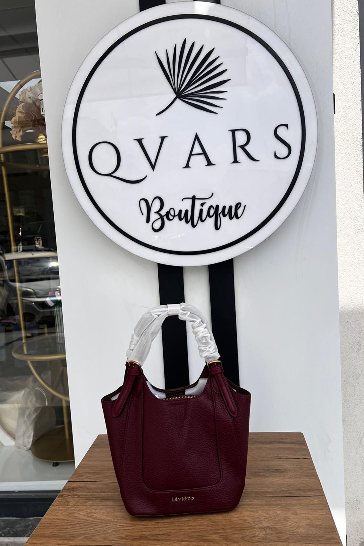 Bocuklu Mini Cüzdan Detaylı Deri El ve Omuz Çantası Bordo