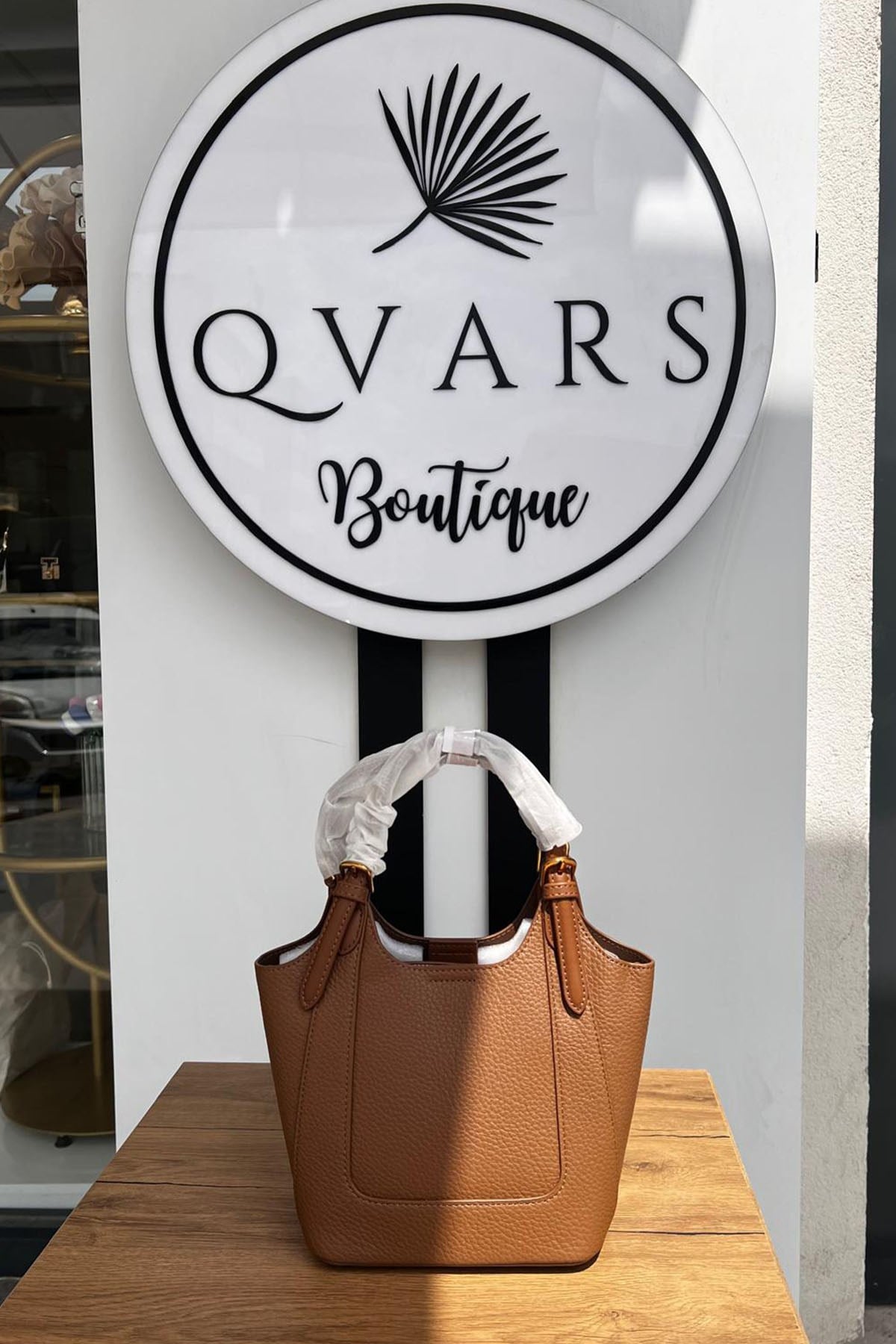 Bocuklu Mini Cüzdan Detaylı Deri El ve Omuz Çantası Camel