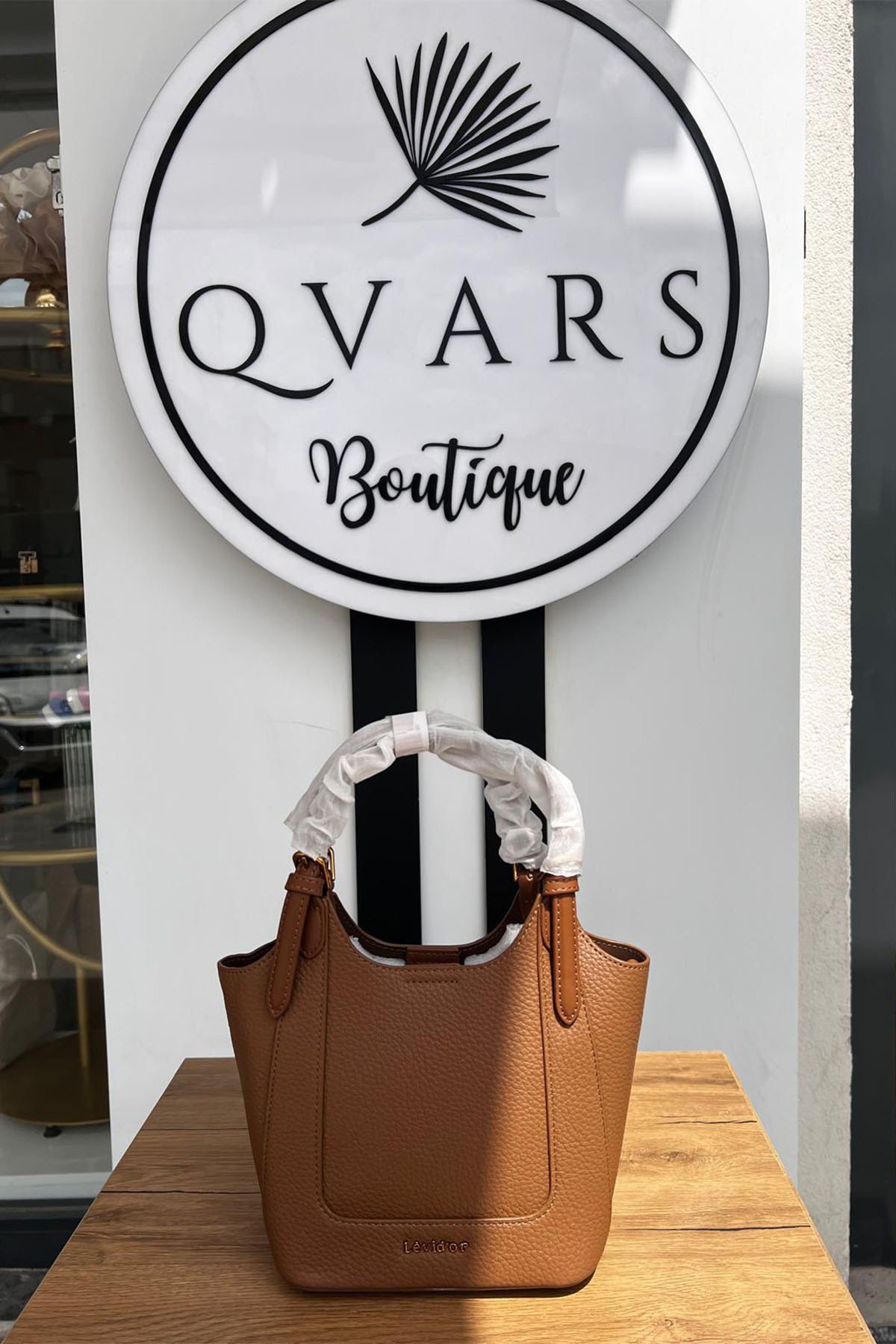 Bocuklu Mini Cüzdan Detaylı Deri El ve Omuz Çantası Camel