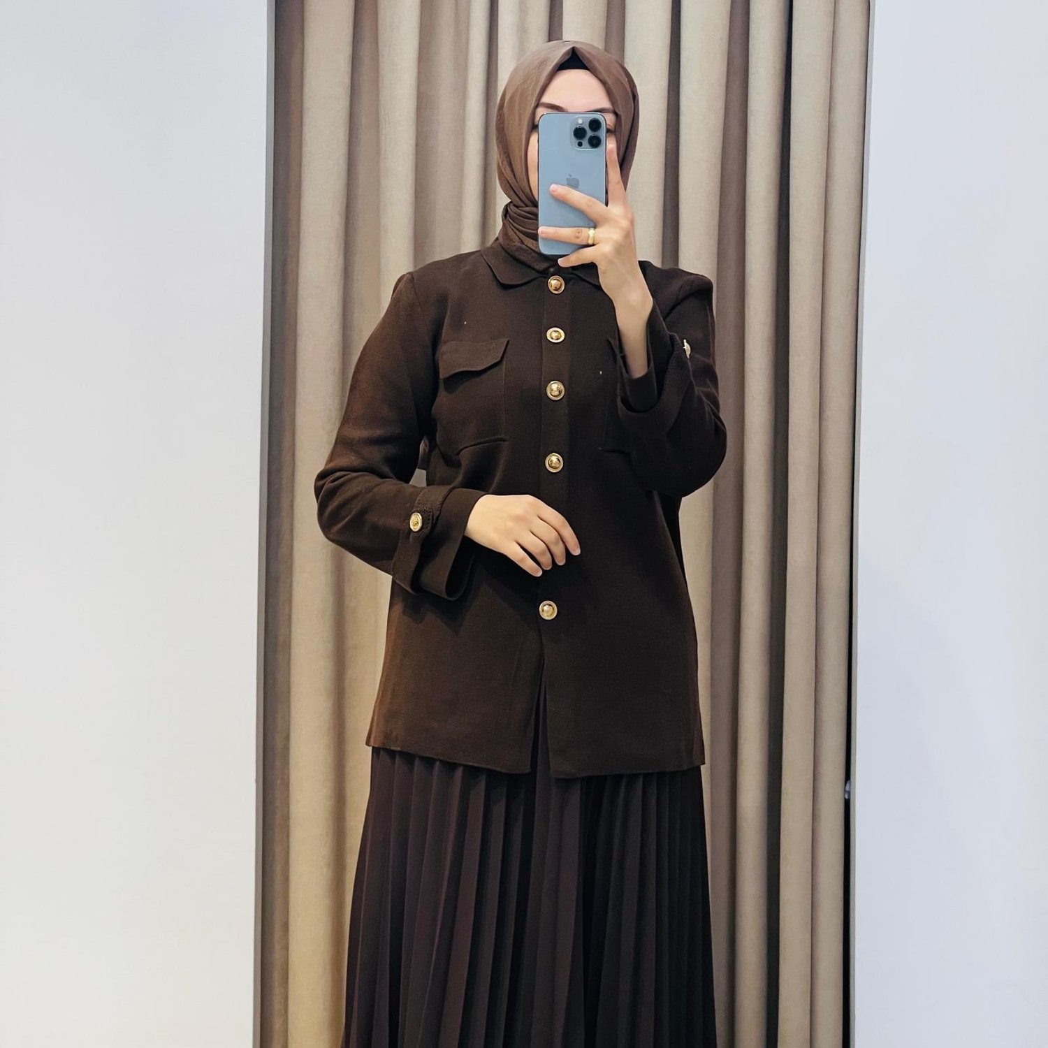 CELİNE ÇELİK ÖRME TRİKO HIRKA KAHVE