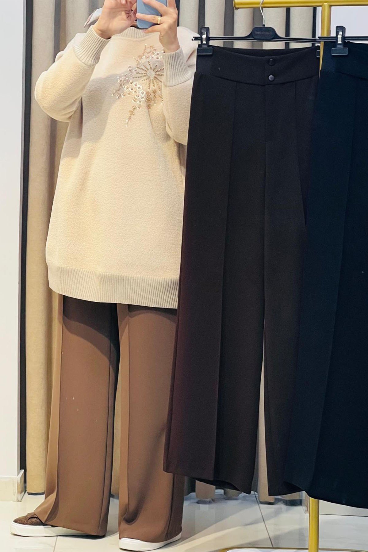 Çimalı Pantolon Kapüçino