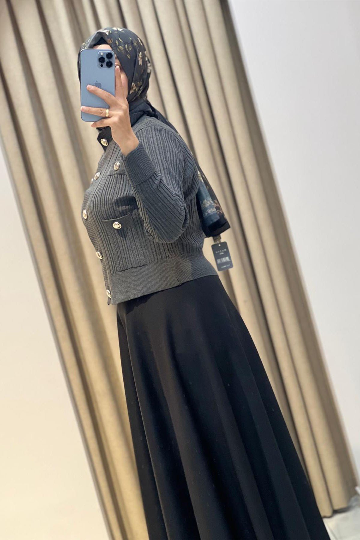 Diva Düğmeli Triko HIrka Grimelanj