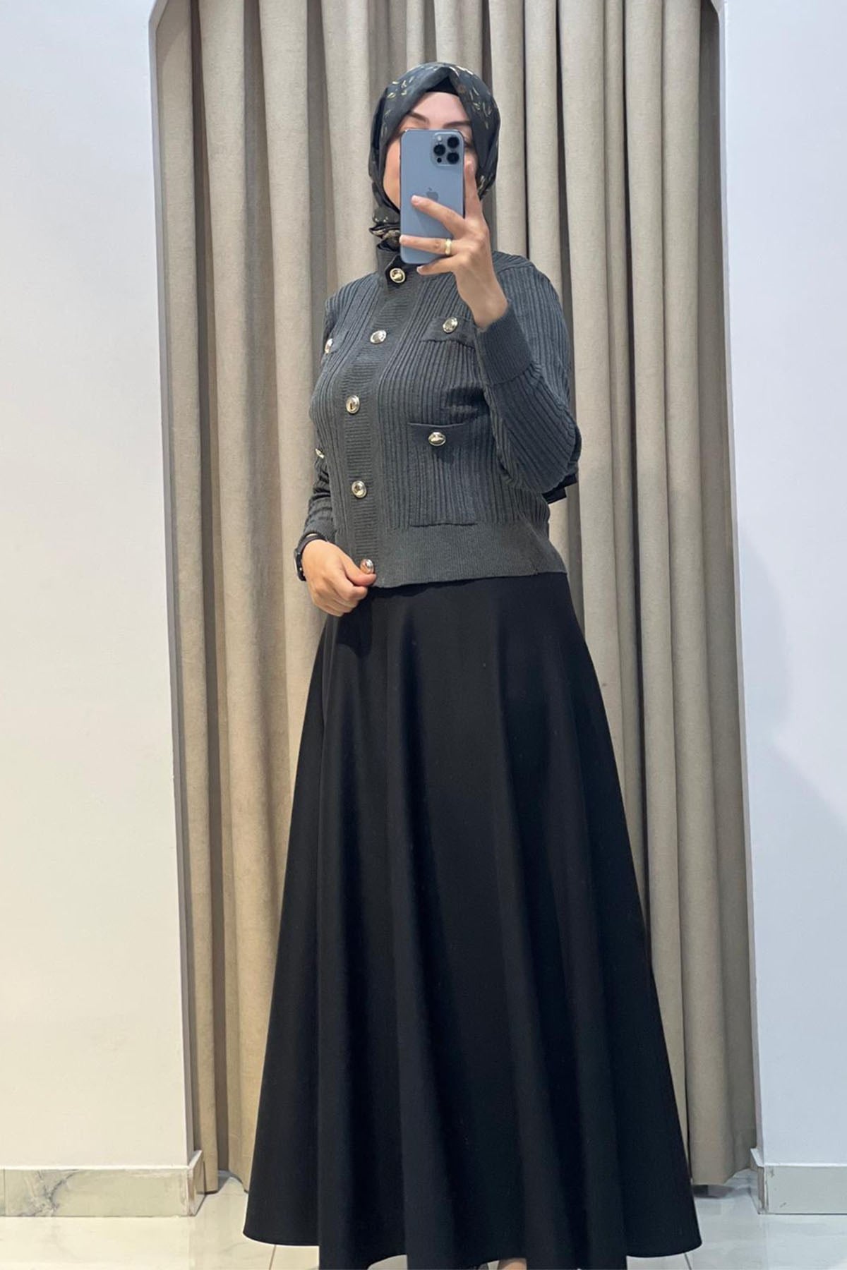 Diva Düğmeli Triko HIrka Grimelanj