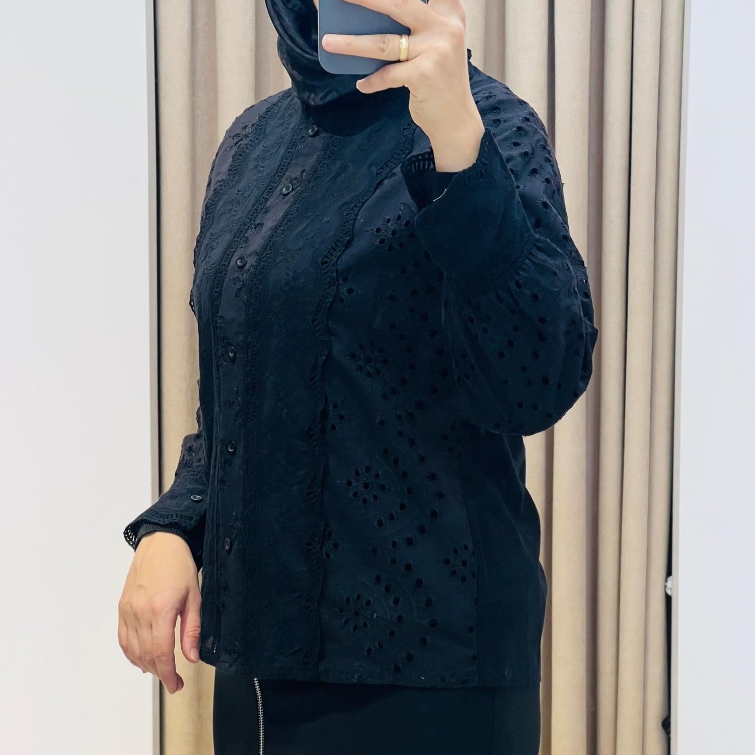 ESQ İŞLEME DETAYLI GÖMLEK SİYAH