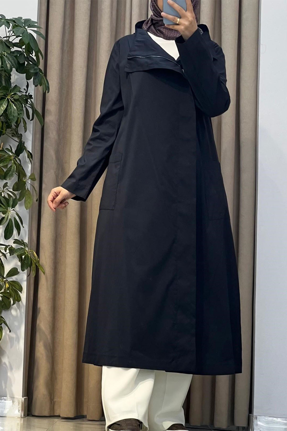 Fermuarı Yandan Kap Lacivert