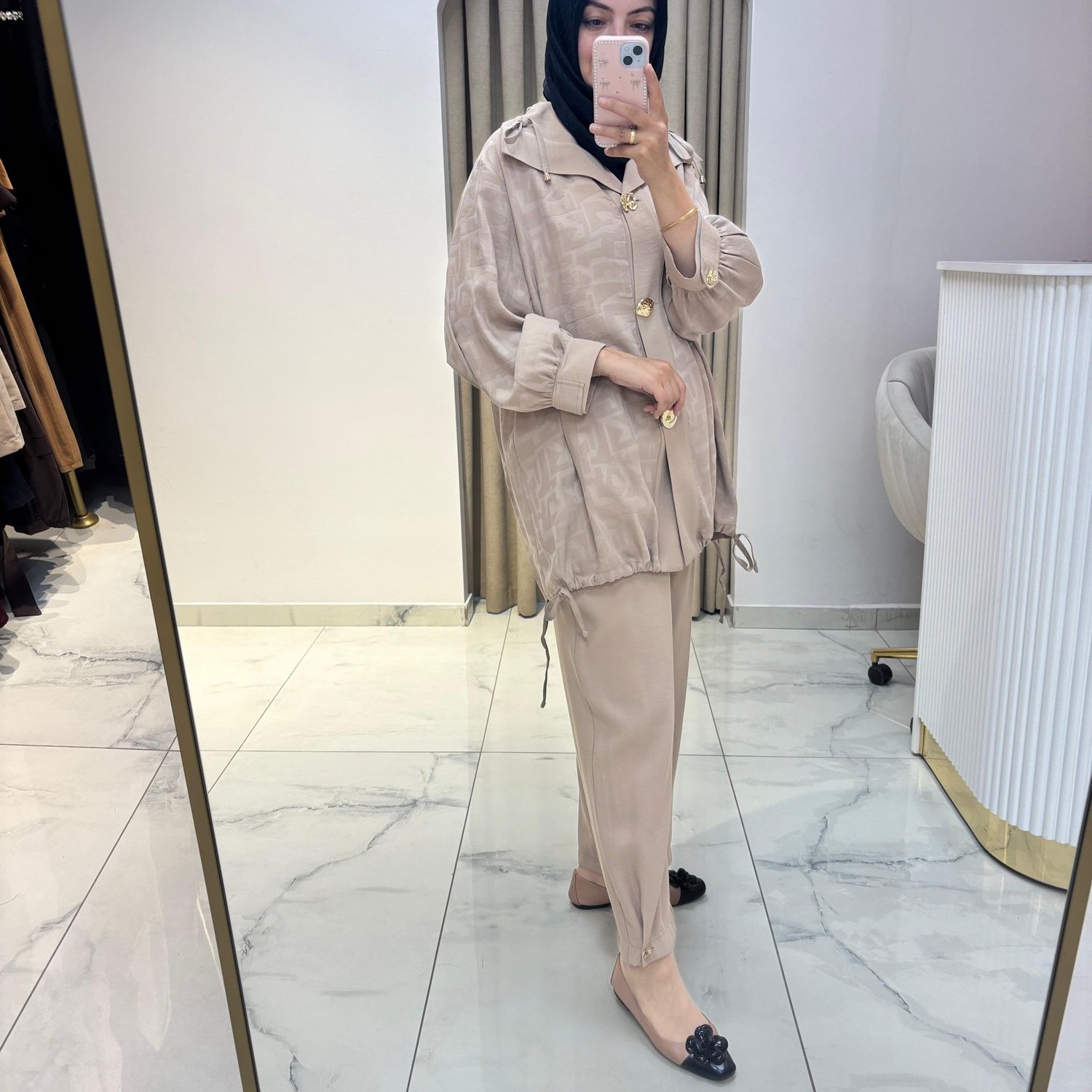 MY312 ÖNÜ AKSESUARLI PANTOLONLU TAKIM CAMEL