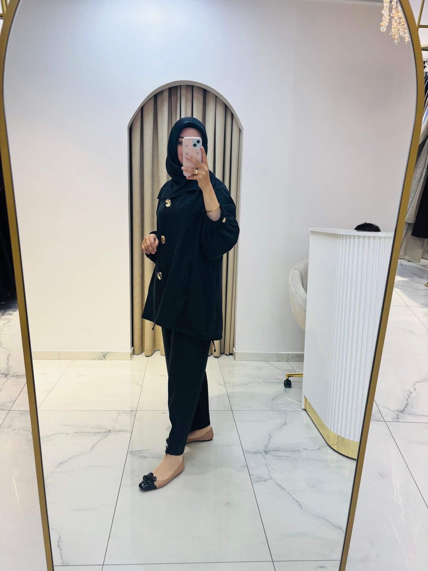 MY312 ÖNÜ AKSESUARLI PANTOLONLU TAKIM SİYAH