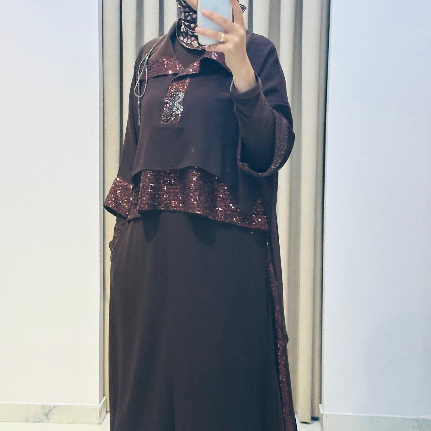 MY312 PAYETLİ TAŞLI TAKIM KAHVE