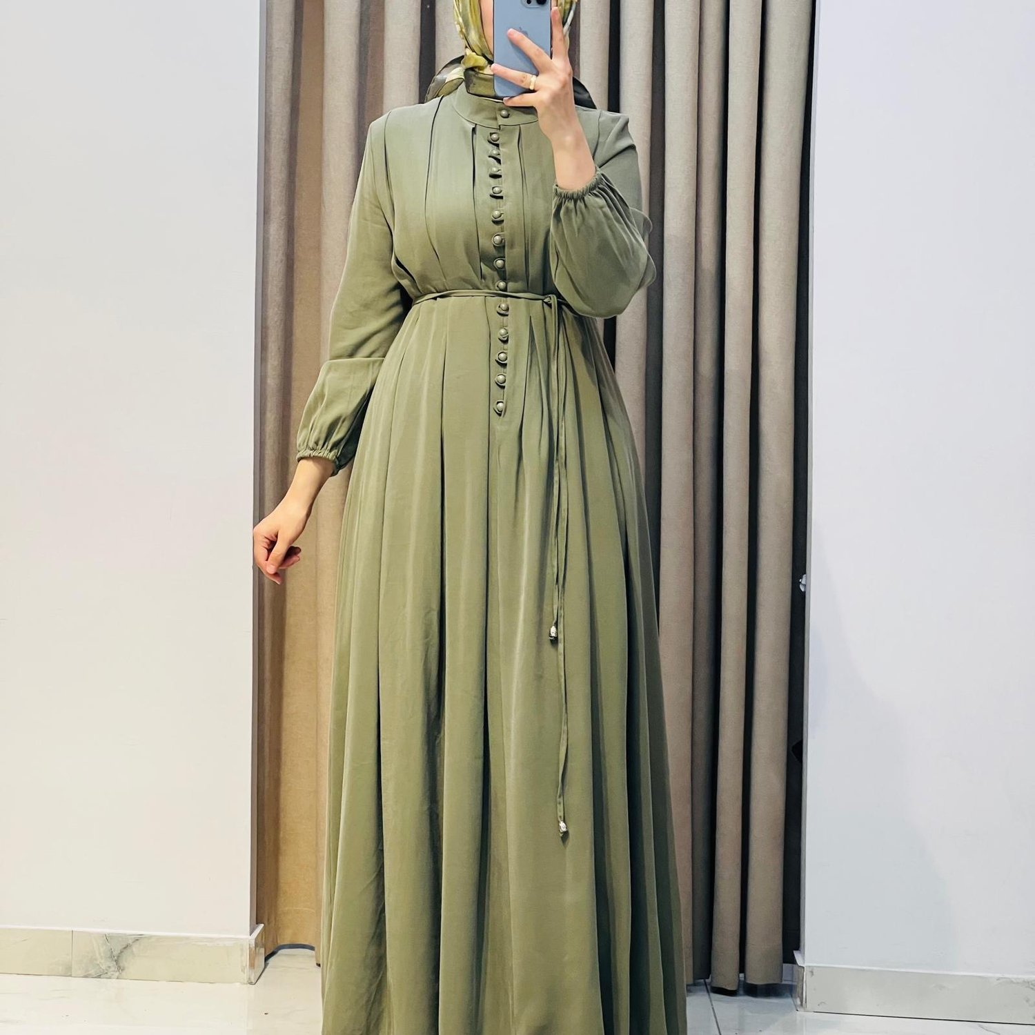 NAQSHE ELBİSE YEŞİL