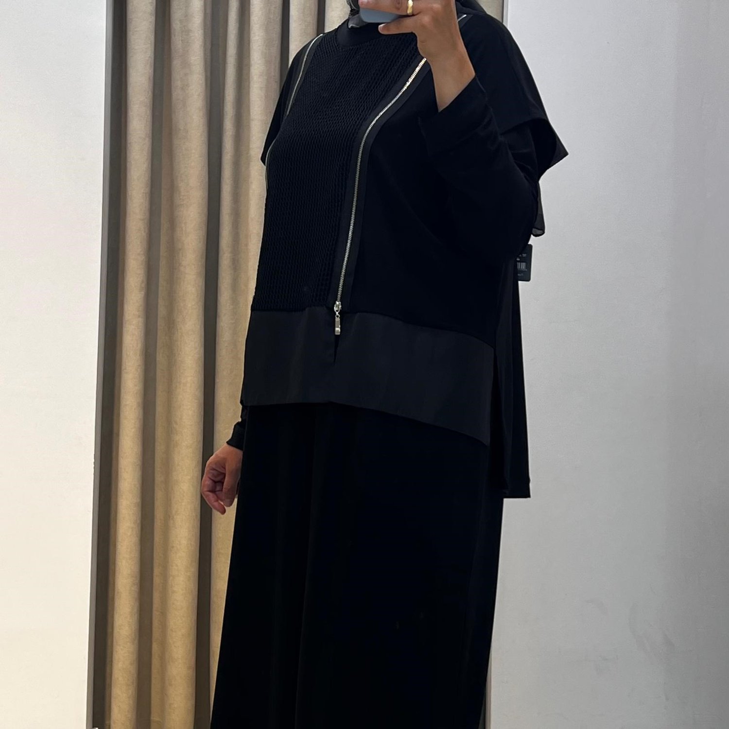 NURCAN ÇETİN FİLE DETAYLI ELBİSE SİYAH