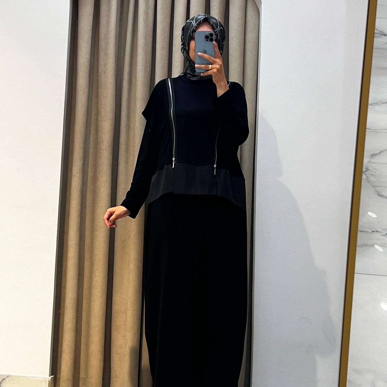 NURCAN ÇETİN FİLE DETAYLI ELBİSE SİYAH