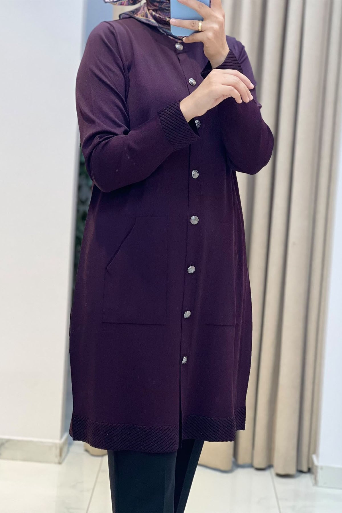 Ö.R Rayon Piyano Hırka Karadut